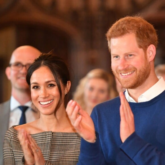 Le prince Harry et Meghan Markle au château de Cardiff le 18 janvier 2018.