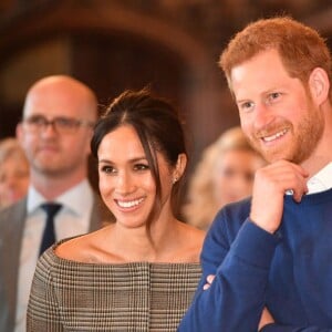 Le prince Harry et Meghan Markle au château de Cardiff le 18 janvier 2018.