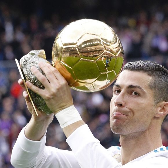 Cristiano Ronaldo, ballon d'or 2017 lors du match Real Madrid contre le FC Seville à Madrid le 9 décembre 2017.