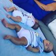  Maria   Dolores dos Santos Aveiro, la maman de Cristiano Ronaldo, a partagé une photo des jumeaux Eva et Mateo sur Instagram le 10 septembre 2017. 