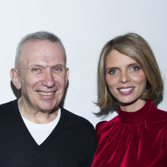 Iris Mittenaere, Jean-Paul Gaultier et Sylvie Tellier eau défilé de mode Jean Paul Gaultier, collection haute couture printemps-été 2018, à Paris. Le 24 janvier 2018  © Olivier Borde / Bestimage