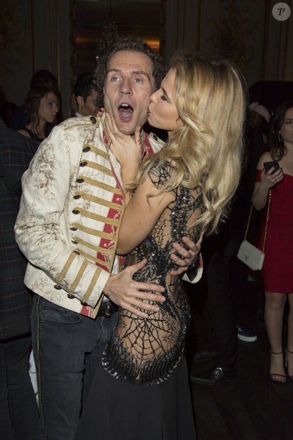 Julie Jardon et son nouveau compagnon Nicolas Mereau à la soirée Couture Ball au Mona Bismarck American Center à Paris, le 26 janvier 2018. © Pierre Perusseau/Bestimage