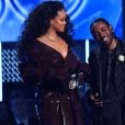 Rihanna et Kendrick Lamar lors de la 60e cérémonie des Grammy Awards au Madison Square Garden de New York le 28 janvier 2018.