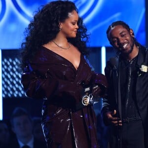 Rihanna et Kendrick Lamar lors de la 60e cérémonie des Grammy Awards au Madison Square Garden de New York le 28 janvier 2018.