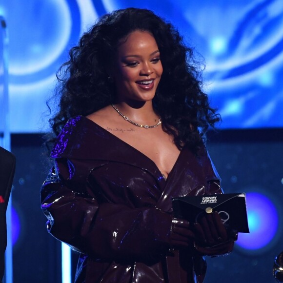 Rihanna et Kendrick Lamar lors de la 60e cérémonie des Grammy Awards au Madison Square Garden de New York le 28 janvier 2018.