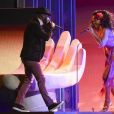 Rihanna interprète "Wild Thoughts" lors de la 60e cérémonie des Grammy Awards au Madison Square Garden de New York le 28 janvier 2018.