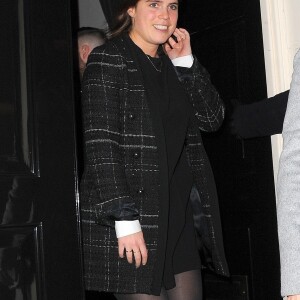 La princesse Eugenie d'York à la sortie du Arts Club à Londres le 29 janvier 2018.