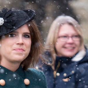 La princesse Eugenie d'York arrive à l'église St Lawrence à Castle Rising le 21 janvier 2018