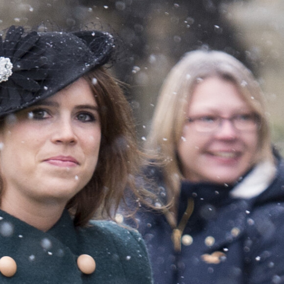 La princesse Eugenie d'York arrive à l'église St Lawrence à Castle Rising le 21 janvier 2018