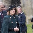 La princesse Eugenie d'York arrive à l'église St Lawrence à Castle Rising le 21 janvier 2018