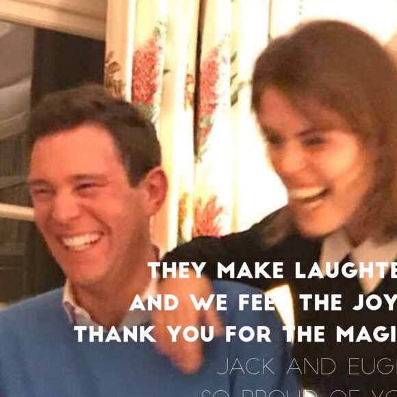 Photo de la princesse Eugenie d'York et de Jack Brooksbank publiée sur Twitter suite à l'annonce de leurs fiançailles le 22 janvier 2018 par Sarah Ferguson, duchesse d'York, mère de la princesse.