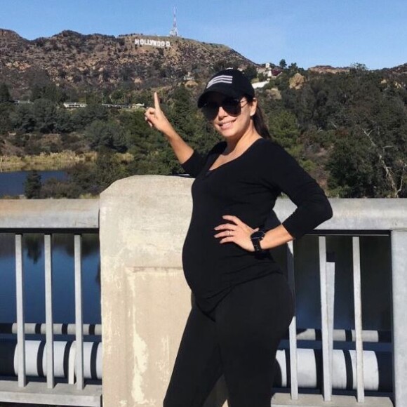 Eva Longoria, enceinte, à Los Angeles, le 29 janvier 2018