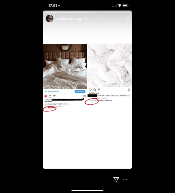 Caroline Receveur pointe du doigt Nabilla sur Instagram... sans la mentionner. Le 29 janvier 2018.