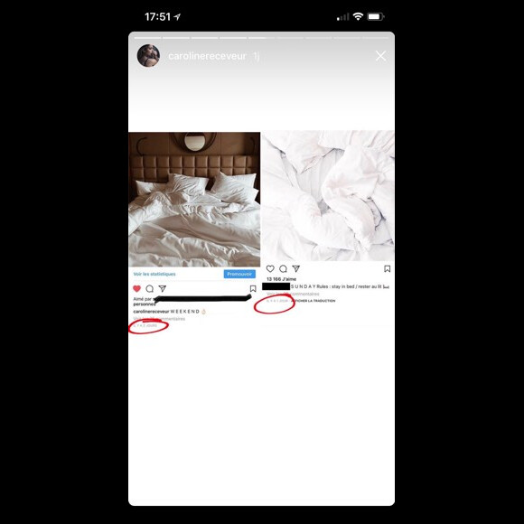 Caroline Receveur pointe du doigt Nabilla sur Instagram... sans la mentionner. Le 29 janvier 2018.