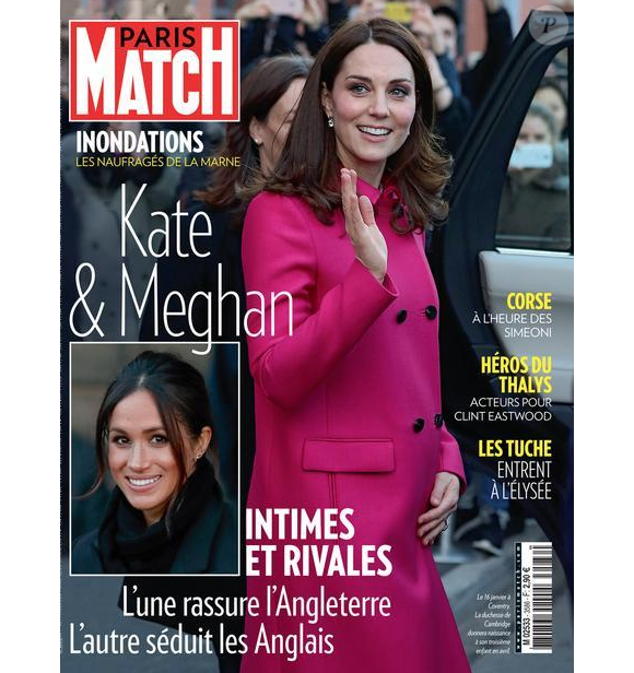 Couverture du "Paris Match" en kiosques le 1er février 2018