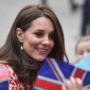 Catherine Kate Middleton, la duchesse de Cambridge enceinte - Visite de l'école "Matteusskolan" pour rencontrer les élèves qui suivent le "Youth Aware of Mental Health program" (programme sur la santé mentale) à Stockholm, le 31 janvier 2018.  Matteusskolan school's visit in Stockholm where they will meet children who have taken part in the YAM programme during one of their mental health activity sessions. on January 31st 201831/01/2018 - Stockholm