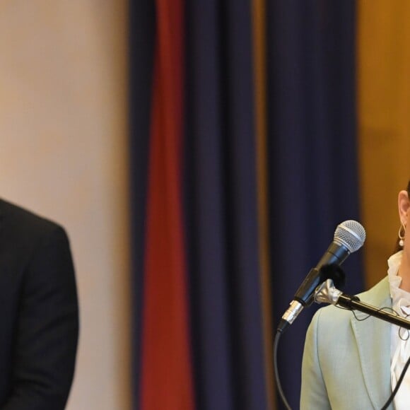 La princesse Victoria de Suède - Visite de l'école "Matteusskolan" pour rencontrer les élèves qui suivent le "Youth Aware of Mental Health program" (programme sur la santé mentale) à Stockholm, le 31 janvier 2018.  Matteusskolan school's visit in Stockholm where they will meet children who have taken part in the YAM programme during one of their mental health activity sessions. on January 31st 201831/01/2018 - Stockholm