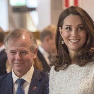 Kate Catherine Middleton (enceinte), duchesse de Cambridge, en visite à l'Institut Karolinska à Stockholm. Le 31 janvier 2018  The Duchess of Cambridge visits the Karolinska Institute in Stockholm to hear about Sweden's approach to managing mental health challenges.31/01/2018 - Stockholm