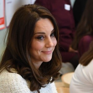 Kate Catherine Middleton (enceinte), duchesse de Cambridge - Visite du collège Matteuskolan à Stockholm. Le 31 janvier 2018  31 January 2018. The Duke and Duchess of Cambridge, accompanied by Crown Princess Victoria and Prince Daniel, visit Matteusskolan School and join children taking part in mental health activity sessions in Stockholm, Sweden, on the 31st January 2018.30/01/2018 - Stockholm