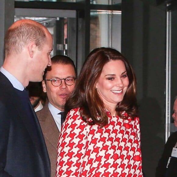 Le prince William, duc de Cambridge, Kate Catherine Middleton (enceinte), duchesse de Cambridge, la princesse Victoria de Suède - Visite de l'Institut Karolinska à Stockholm. Le 31 janvier 2018  Here, Prince William, Duke of Cambridge, Catherine, Duchess of Cambridge, Crown Princess Victoria, Crown Prince Daniel at the Karolinska Institute where they meet academics and practitioners to discuss Sweden's approach to managing mental health challenges.31/01/2018 - Stockholm