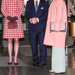 Le prince William, duc de Cambridge, le prince Daniel de Suède, Kate Catherine Middleton (enceinte), duchesse de Cambridge, la princesse Victoria de Suède - Visite de l'Institut Karolinska à Stockholm. Le 31 janvier 2018  Here, Prince William, Duke of Cambridge, Catherine, Duchess of Cambridge, Crown Princess Victoria, Crown Prince Daniel at the Karolinska Institute where they meet academics and practitioners to discuss Sweden's approach to managing mental health challenges.31/01/2018 - Stockholm