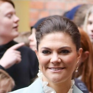 La princesse Victoria de Suède, le prince Daniel lors de la visite de l'école Matteusskolan à Stockholm le 31 janvier 2018.  The Duke and Duchess of Cambridge with Crown Princess Victoria and Prince Daniel visit the Matteusskolan School in Stockholm Sweden 31 January 2018.31/01/2018 - Stockholm