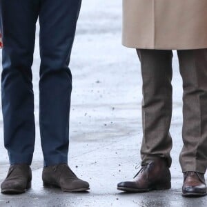 Kate Catherine Middleton (enceinte), duchesse de Cambridge, le prince William, duc de Cambridge, le prince Daniel et la princesse Victoria de Suède - Arrivées à l'Institut Karolinska à Stockholm. Le 31 janvier 2018  The Duke and Duchess of Cambridge with Crown Princess Victoria and Prince Daniel arrive at the Karolinska Institute Stockholm 31 January 2018.31/01/2018 - Stockholm