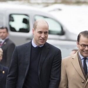 Kate Catherine Middleton (enceinte), duchesse de Cambridge, le prince William, duc de Cambridge, la princesse Victoria et le prince Daniel de Suède - Arrivées à l'Institut Karolinska à Stockholm. Le 31 janvier 2018  31st January 2018 Stockholm Sweden Britain's Prince William and Catherine, the Duchess of Cambridge, accompanied by Crown Princess Victoria and Prince Daniel arrive at the Karolinska Institute to learn about Sweden's approach to mental health challenges.31/01/2018 - Stockholm