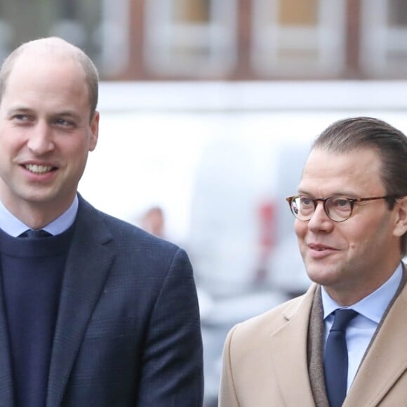 Kate Catherine Middleton (enceinte), duchesse de Cambridge, le prince William, duc de Cambridge, le prince Daniel et la princesse Victoria de Suède - Arrivées à l'Institut Karolinska à Stockholm. Le 31 janvier 2018  The Duke and Duchess of Cambridge with Crown Princess Victoria and Prince Daniel arrive at the Karolinska Institute Stockholm 31 January 2018.31/01/2018 - Stockholm