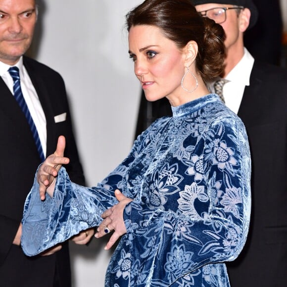 La duchesse Catherine de Cambridge en Erdem à la Fotografiska Gallery à Stockholm le 31 janvier 2018.