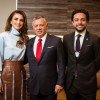 La reine Rania de Jordanie avec son mari le roi Abdullah II et leur fils aîné le prince héritier Hussein en janvier 2018 au Forum économique à Davos, photo Instagram