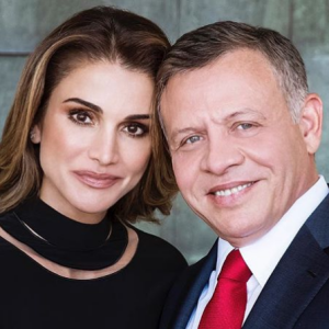La reine Rania de Jordanie et son mari le roi Abdullah II de Jordanie, photo Instagram le 30 janvier 2018 pour l'anniversaire du souverain.