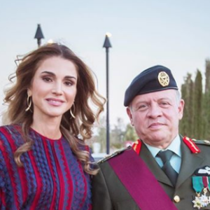 La reine Rania de Jordanie et le roi Abdullah II de Jordanie lors de la Parade du Drapeau en septembre 2017, photo Instagram