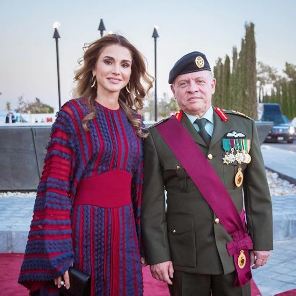La reine Rania de Jordanie et le roi Abdullah II de Jordanie lors de la Parade du Drapeau en septembre 2017, photo Instagram