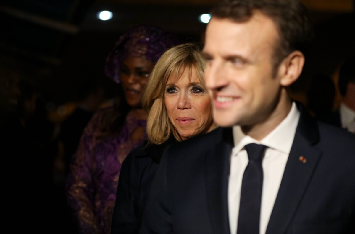 Photo : Le président de la République Emmanuel Macron et sa femme la ...