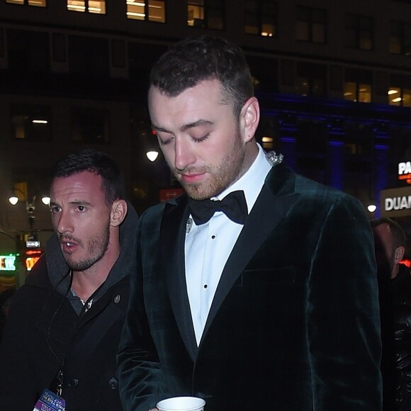 Sam Smith - Arrivée des people au concert hommage à E. John au Theater du Madison Square Garden à New York, le 30 janvier 2018