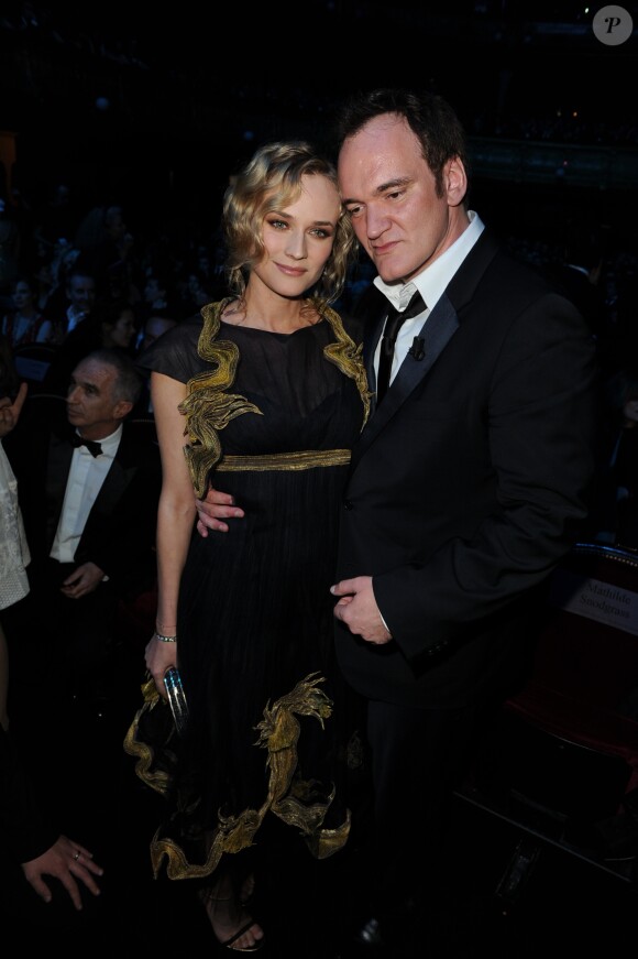 Diane Kruger et Quentin Tarantino à la 36e édition des César à Paris le 25 février 2011 