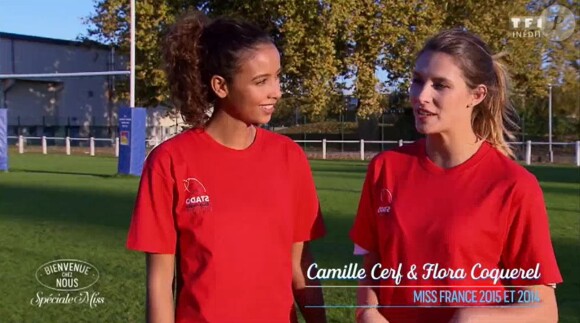 Camille Cerf et Flora Coquerel dans "Bienvenue chez nous" (TF1) jeudi 8 février 2018.