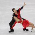Yura Min et Alexander Gamelin (KOR) lors du programme court de patinage aux JO de Pyeongchang 2018.