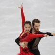 Yura Min et Alexander Gamelin (KOR) lors du programme court de patinage aux JO de Pyeongchang 2018.