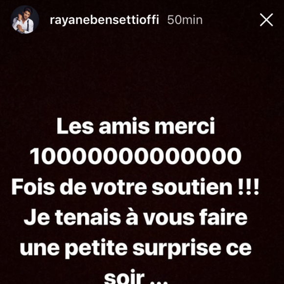 Rayane Bensetti remercie ses fans pour leur soutien après la mort de son père.