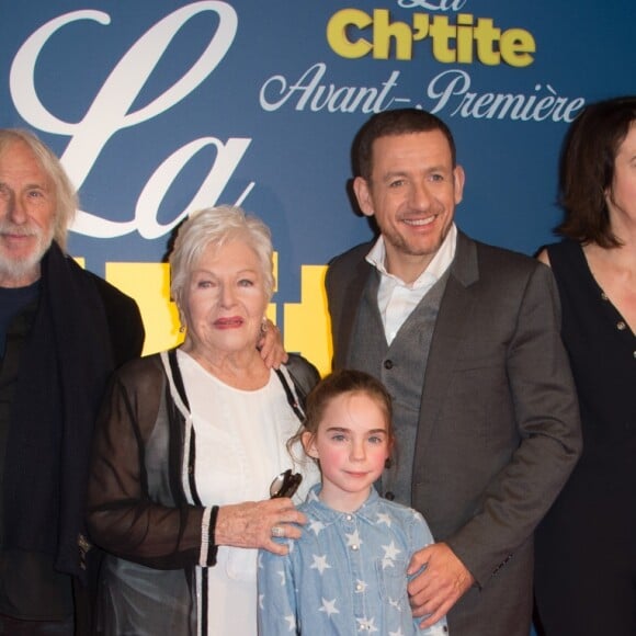 Laurence Arné, Pierre Richard, Line Renaud, Juliane Lepoureau, Dany Boon, Valérie Bonneton, Guy Lecluyse à la première de "La Ch'tite Famille" au cinéma Gaumont-Opéra à Paris, le 14 février 2018. © Guirec Coadic/Bestimage