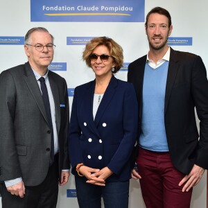 Exclusif - Richard Hutin (directeur général de la Fondation Claude Pompidou), Corinne Touzet et Alain Bernard - Journée caritative au profit de la Fondation Claude Pompidou à l'Hippodrome de la Côte d'Azur à Cagnes-sur-Mer, le 11 février 2018. © Bruno Bebert/LMS/Bestimage