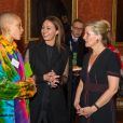 Sophie, comtesse de Wessex, Adwoah Aboah et Caroline Rush à la réception organisée pour célébrer le "Commonwealth Fashion Exchange" au Palais de Buckingham à Londres, le 19 février 2018.