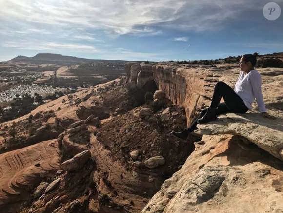 Pauline Ducruet, fille de la princesse Stéphanie de Monaco, en janvier 2018 dans le désert de l'Utah pour préparer le Rallye Aïcha des Gazelles 2018, photo Instagram.