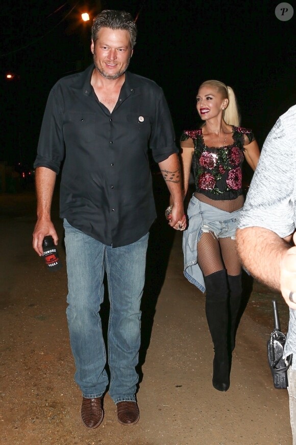 Gwen Stefani et son compagnon Blake Shelton chantent au festival Ole Red à Tishomingo le 30 septembre 2017.