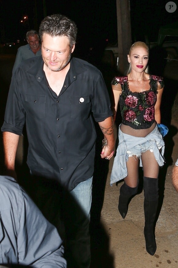 Gwen Stefani et son compagnon Blake Shelton chantent au festival Ole Red à Tishomingo le 30 septembre 2017.