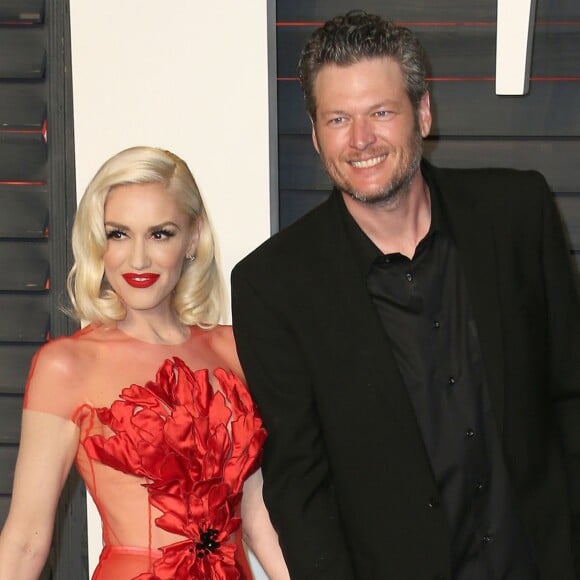 Gwen Stefani et son compagnon Blake Shelton - People à la soirée "Vanity Fair Oscar Party" après la 88ème cérémonie des Oscars à Hollywood, le 28 février 2016. 