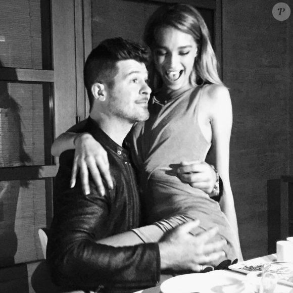 Robin Thicke et April Love Geary. Février 2018.