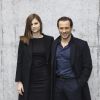 L'acteur italien Stefano Accorsi et son épouse Bianca Vitali - Défilé de mode "Giorgio Armani" lors de la fashion week de Milan. Le 24 février 2018.